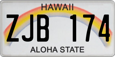 HI license plate ZJB174
