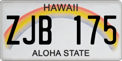 HI license plate ZJB175
