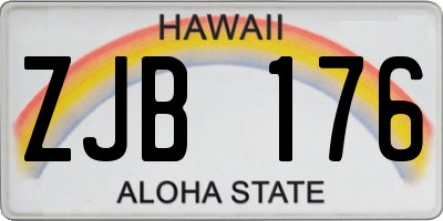 HI license plate ZJB176