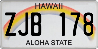 HI license plate ZJB178