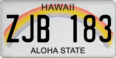 HI license plate ZJB183