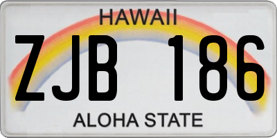 HI license plate ZJB186