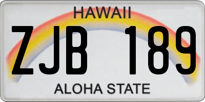 HI license plate ZJB189