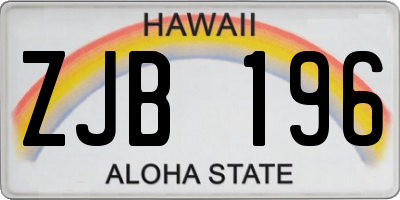 HI license plate ZJB196