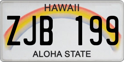 HI license plate ZJB199