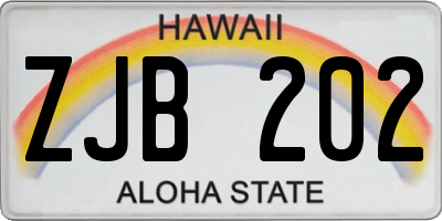 HI license plate ZJB202