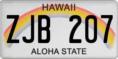 HI license plate ZJB207