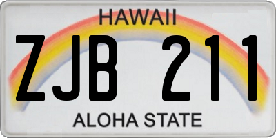 HI license plate ZJB211