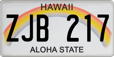 HI license plate ZJB217