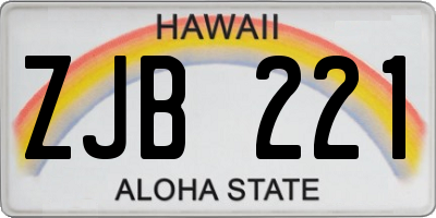 HI license plate ZJB221