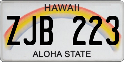 HI license plate ZJB223