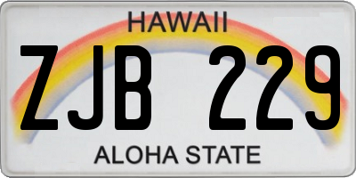 HI license plate ZJB229