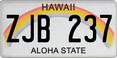 HI license plate ZJB237