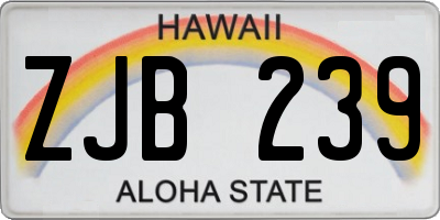 HI license plate ZJB239