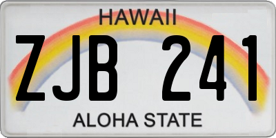 HI license plate ZJB241