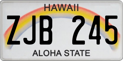 HI license plate ZJB245