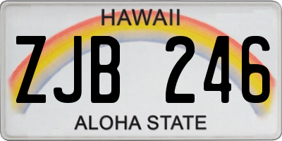 HI license plate ZJB246