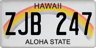 HI license plate ZJB247