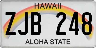HI license plate ZJB248