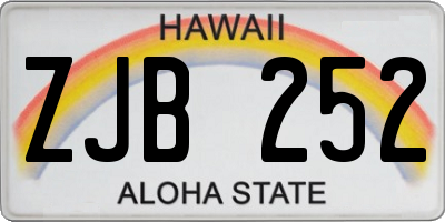 HI license plate ZJB252