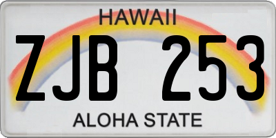 HI license plate ZJB253