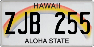 HI license plate ZJB255