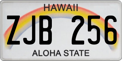 HI license plate ZJB256