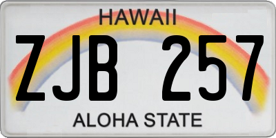 HI license plate ZJB257