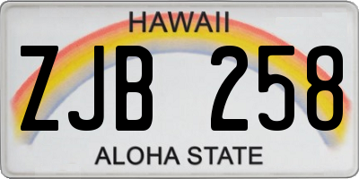 HI license plate ZJB258