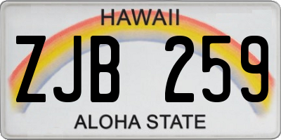 HI license plate ZJB259