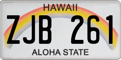 HI license plate ZJB261