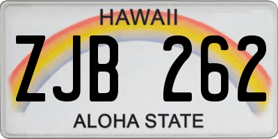 HI license plate ZJB262