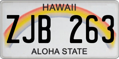 HI license plate ZJB263
