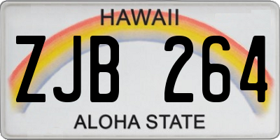 HI license plate ZJB264