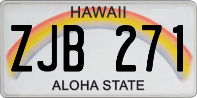 HI license plate ZJB271