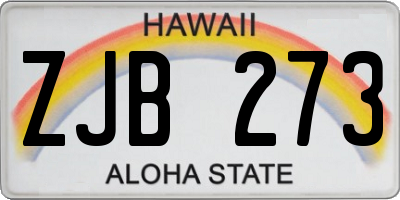 HI license plate ZJB273