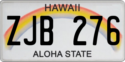 HI license plate ZJB276