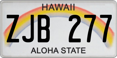 HI license plate ZJB277