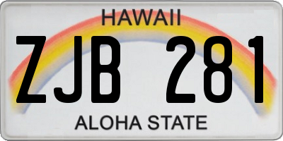 HI license plate ZJB281