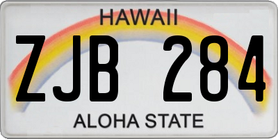 HI license plate ZJB284
