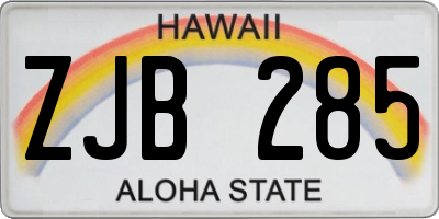 HI license plate ZJB285