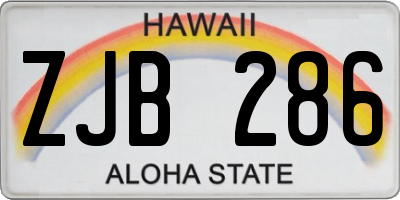 HI license plate ZJB286