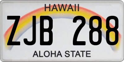 HI license plate ZJB288