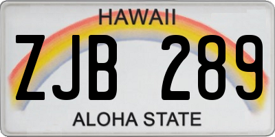 HI license plate ZJB289