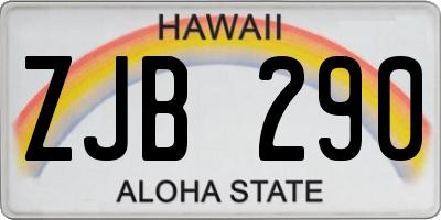 HI license plate ZJB290