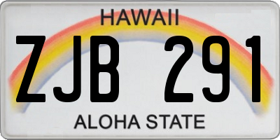 HI license plate ZJB291