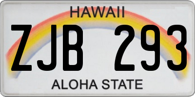 HI license plate ZJB293