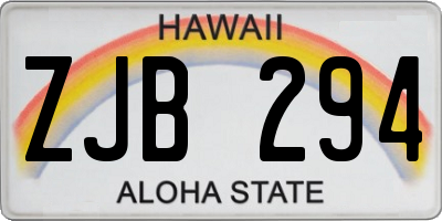 HI license plate ZJB294