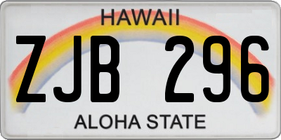HI license plate ZJB296