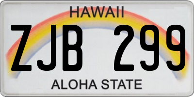 HI license plate ZJB299